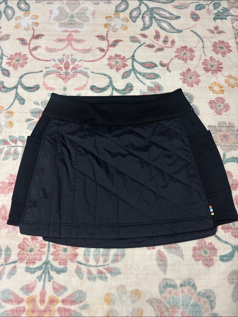 Smartwool Black Quilted Mini Skirt with Side Pockets